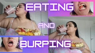 Eating and burping my breakfast after the gym