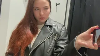 put on leather jacket