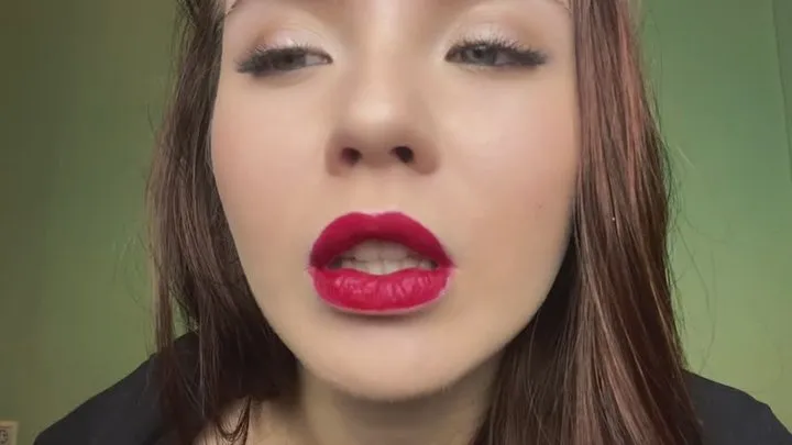 red lips close up