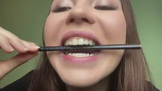 black pencil biting