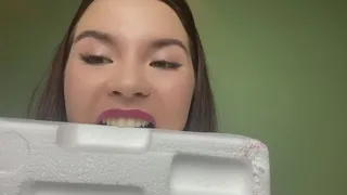 Foam plastic biting