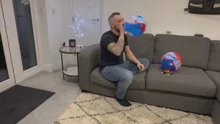 JL blowing up marble balloons