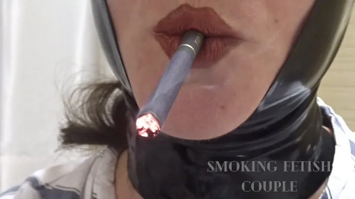 Close up smoking mouth fetish