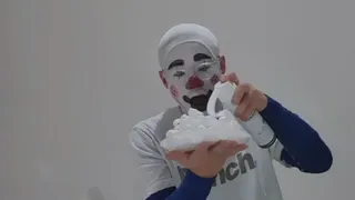 Clown taking pies in the Face and fapping