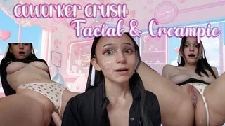 Coworker Crush: Facial and Cream Pie Upload!