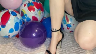 Balloon pops using my heels, nails, and tools