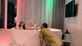 Hotel Dominance: Goddess Sofi's Intimate Hot Tub Humiliation