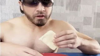 Hot Guy Making and Eating a CUM Sandwich