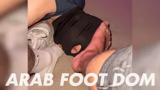 Human Doggy Slave Sniffs Sweaty Socks and Worships Arab Master's Feet