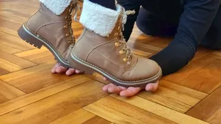 Winter Boots Hand Trampling