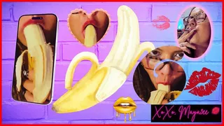 BBW Goddess: Juicy Red Lips ASMR Banana Blowjob