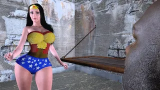 Super sexy Wonder-woman fucked roughly by a black monster cock impregnating her with a huge loads of cum