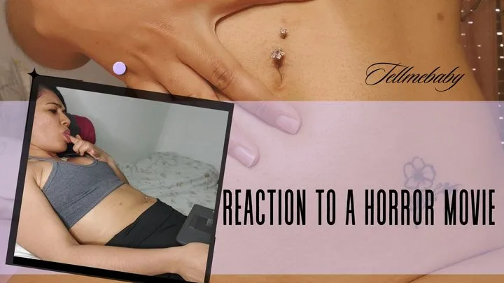 Reacting to a horror movie while touching my belly button