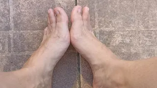 cleaning my dirty feet