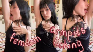 Goth girl makes you lick her armpits