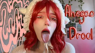 Egirl shows ahegao and drools