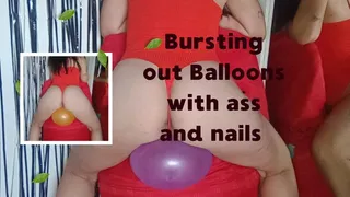 Popping balloons with your ass and nails