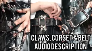 ASMR with my claws, corset and belt with extra curly hair