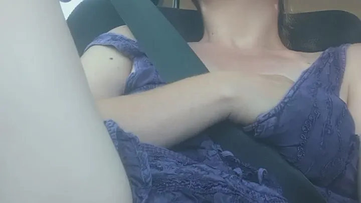 Seatbelt Masturbation in a moving car - safety first