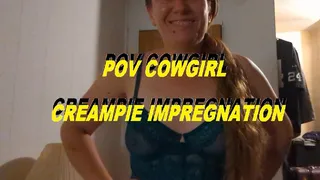 POV Cowgirl Ride and Creampie impregnation