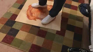 Femboy gets his shoes stuck in glue