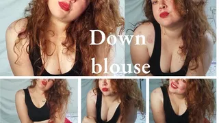 Down blouse JOI chubby redhead