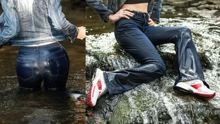 Soaking my Vevet Denim jeans in waterfall + wet river walk