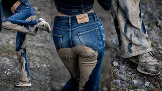 Muddy Booty - couldn't resist the urge to sit in the mud!!