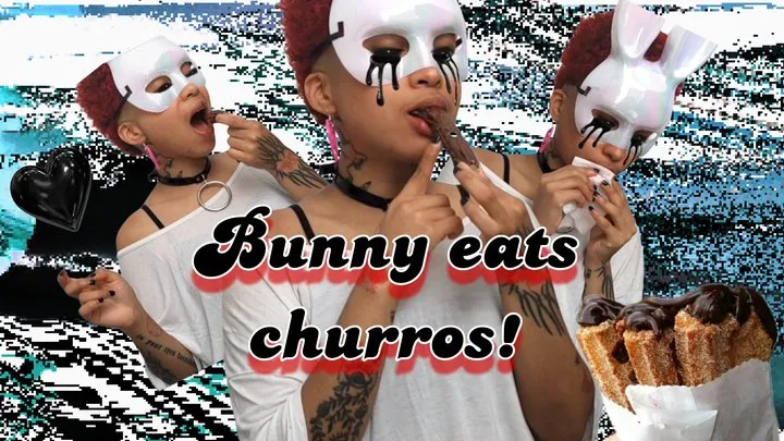 Bunny Eats Chocolate Churros!