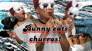 Bunny Eats Chocolate Churros!