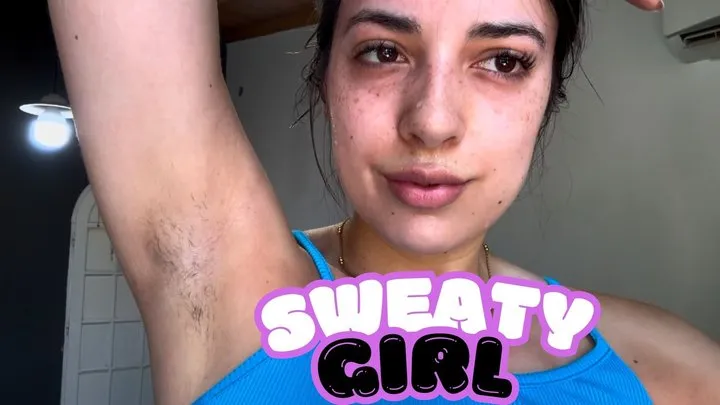 Girl sweating after the gym